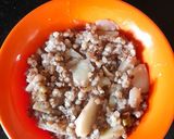 A picture of step 4 of Buckwheat Kasha with water chestnut.