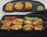 A picture of step 7 of Arbi leaves Paneer pocket fritters.