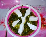 A picture of step 11 of Palak paneer.