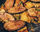 Hình bước làm 1 của món Cá chay kho khóm và rau củ