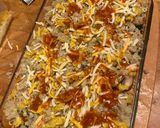 A picture of step 16 of Cauliflower Chicken Enchilada Casserole.