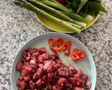 A picture of step 3 of Two Ways with Beef: Beef with Potato Sauce and Beef Soup with Vietnamese Coriander.