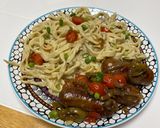 A picture of step 5 of Cacio e Pepe & Sausage.