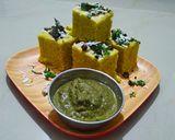 A picture of step 9 of Mung Dal-Besan Dhokla.