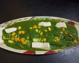 A picture of step 5 of Palak corn paneer.