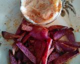 A picture of step 4 of Purple Sweet potato french fries with spicy dip.