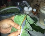 A picture of step 1 of Arvi leaf.
