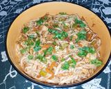 A picture of step 12 of Karahi Noodles.