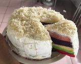 Foto langkah ke 7 dari resep Rainbow cake kukus (takaran sendok).