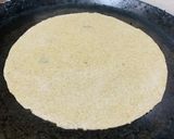 A picture of step 3 of Ragi Matar Roti with a hint of Kasoori Methi.
