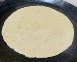 A picture of step 3 of Ragi Matar Roti with a hint of Kasoori Methi.