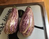 Une image de l'étape 1 de Aubergines graffiti farcies jambon oignon tomates et mozzarella di buffala.