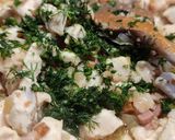 Kapros - túrós - szalonnás csirkemellragu recept fázis 1 fotója