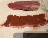 A picture of step 4 of California Farm Glazed Cauliflower Rosettes with Pork Tenderloin Medallions.