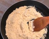 A picture of step 1 of Ghee Mysore Pak.