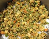 A picture of step 11 of Veg Hyderabadi Biryani with Boondi raita.