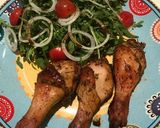 รูปขั้นตอนการทำที่ 2 ของ น่องไก่อบเครื่องเทศกับร็อกเก้ตสลัด #เย็นนี้ผอมแน่