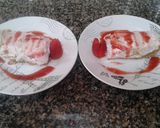 A picture of step 5 of No Bake Fresh Strawberry Cheesecake.