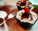 A picture of step 2 of Heavenly Chocolate Delight serve in Chocolate Bowl.