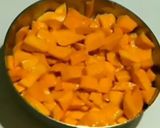 A picture of step 1 of Aam ras with puri.