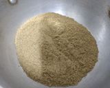 A picture of step 3 of Sonth,Dhaniya ki panjiri.