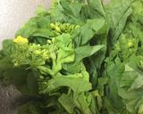 A picture of step 2 of Japanese boiled Nanohana(rape blossoms).