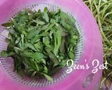A picture of step 2 of Kadhi Pakoras with Water Spinach.