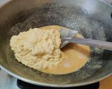 A picture of step 6 of Moong Dal Halwa.