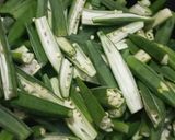 A picture of step 2 of Bhindi masala.