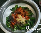 A picture of step 1 of Bhindi 65.