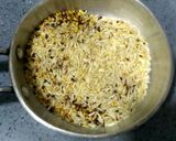 A picture of step 2 of Chakkara or Sweet Pongal.