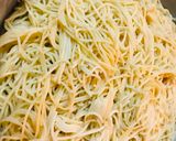 A picture of step 1 of Whosayna’s Veggie Spaghetti served with Meat balls and Red Sauce.