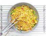 A picture of step 7 of Healthy Spaghetti Carbonara.
