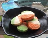 A picture of step 13 of Tricolor nankhatai.