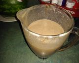 A picture of step 2 of Banana chocolate shake. Aka the best damn shake in the world. 🙂.