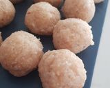 A picture of step 2 of Chicken Meatballs in Chinese Orange Sauce.