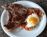 Foto del paso 6 de la receta: Chuletas a la plancha con guarnición 😍😍