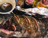 Hình bước làm 3 của món Cá song (cá mú) nướng giấy bạc