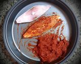 A picture of step 2 of Pomfret Rava Fry.