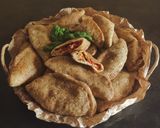 Foto del passaggio 14 della ricetta I miei panzerotti con ricotta forte mozzarella prosciutto e pomodoro alla curcuma