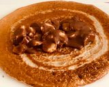 A picture of step 6 of Banana Pencake with vegan nutella.