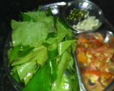 A picture of step 1 of Arabi leaves ki saag.
