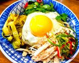 月見初心黃金鵝油蔥雞絲飯(創意料理)的食譜步驟2照片