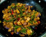 Foto langkah ke 4 dari resep Kacang Panjang Terong Tahu Tempe Pedas Manis.