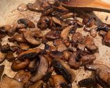 A picture of step 3 of Salisbury steak with mushroom gravy.