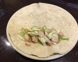A picture of step 6 of Chicken wrap with wasabi mayo.