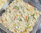 A picture of step 8 of Baked Chifferi with Veggies and White Sauce.