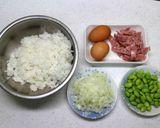 毛豆火腿黃金炒飯的食譜步驟1照片