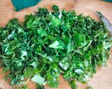 A picture of step 1 of Methi bhaji.