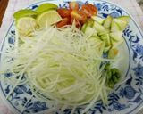 รูปขั้นตอนการทำที่ 1 ของ ส้มตำมะละกอ แอปเปิ้ลเขียว คลีน